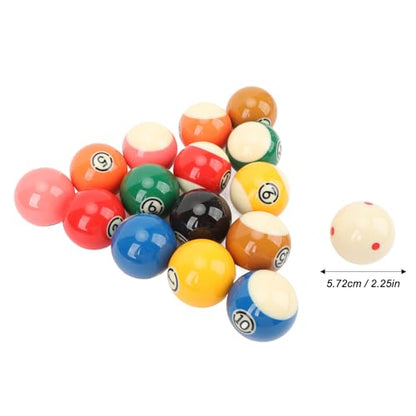 16 Pcs Billiard Ball Set Regulation Size, Professional Regulation Size Billiards Pool Balls Set, Standard Set of Pool Balls, Resin, for Billiard Table Pool Table