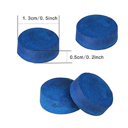 50pcs/lot 9mm/10mm/11mm/12mm/13mm Blue Billiard Pool Cue Tips Hardness in M Billiard Snooker Cue Stick Tip Billiard Accessories Master Tip for Black Ball Club (Blue, 9mm) - size: 9mm