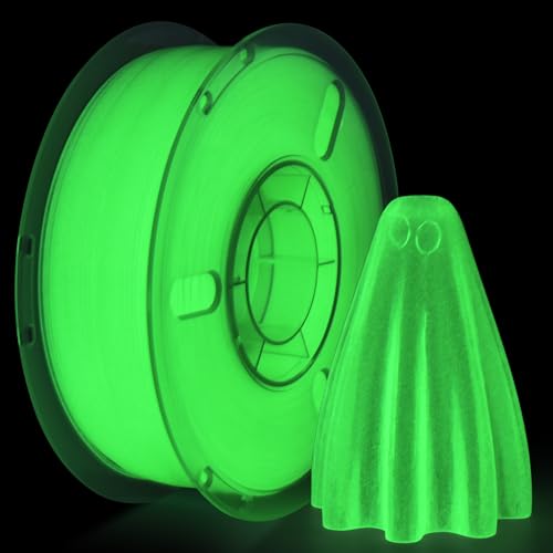 RAMBERY Glow in The Dark Green 3D Printer Filament Luminous PLA Filament 1.75mm 3D Printing Filament Fit Most FDM Printers, 1kg(2.2lbs)/Spool - color: C-pla Luminous Green, size: 1kg