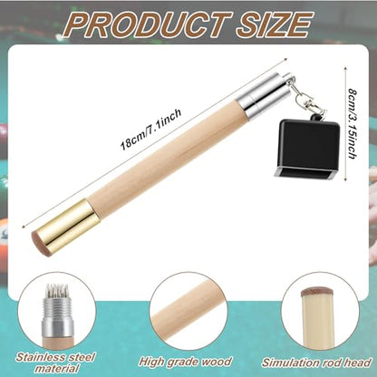 2 in 1Pool Chalk Holder, Square Pool Cue Chalk Holder and Cue Tip Pricker, 2 in 1 Billiards Accessories, Portable, Lightweight, Made of Wood and ABS
