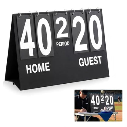 Soulchen Extra Large Baseball Scoreboard, 26 x 18 Inch Portable Flip Score Board with Storage Bag, Foldable Tabletop Score Keeper with Large Numbers for Baseball Basketball Volleyball Tennis