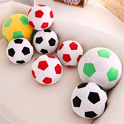 AOQI Plush Soccer Balls - Fluffy Stuffed Toy Soccer Ball Plush Pillow Soft Durable Stuff Soccerball Gift for Kids Boy Baby (Red - White,11.8inch/30cm) - color: Red - White, size: 11.8inch/30cm