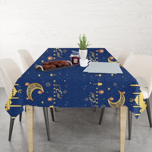 2 Pack Eid al-Fitr Plastic Table Covers Table Cloths BBQ Picnic Party Table Cloth Blue Table Cover 54 x 108 in - color: Blue