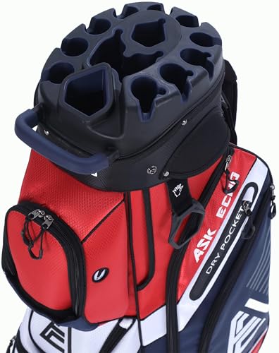 ASK ECHO T-Lock Golf Cart Bag, Quiet 14-Way Full-Length Divider - color: Navy Blue
