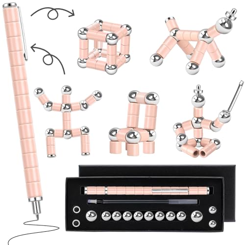 Fidget Pen For Anxiety & Stress Relief: 2026 Graduation Gifts, Cool Birthday Gift For Men, Teens, Adults Transformable Magnet Toy Desk Gadget For Women , Multifunctional Writing Pen & Touch Stylus - color: Pink