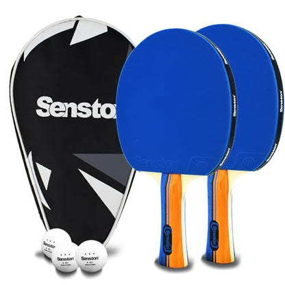 Senston Ping Pong Paddles Family Entertainment Set for Entertainment or Competition - Ping Pong Paddle Set - color: Blue