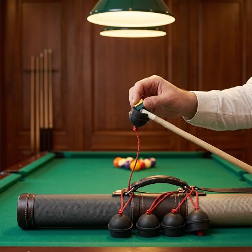 4pcs Cue Chalk Holder, Rubber Chocolate Powder Accessory Pocket Billiard Pool Chalk Holders with String for Pool Cue Stick(Black)