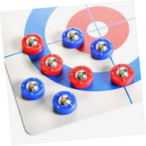Happyyami 20pcs Tabletop Shuffleboard Pucks Accessory Set Mini Shuffleboard Game Replacement Discs for Home Clubs Entertainment Venues Boost Game Excitement with Red Blue Roller Balls
