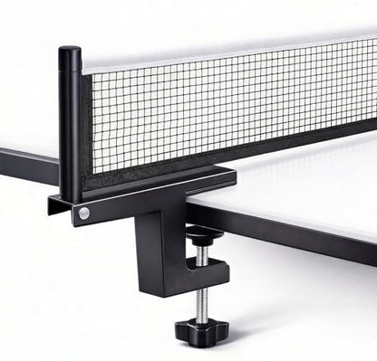 Ping Pong Post Set Table Tennis Net Ping Pong Net with Clamp Professional Training Practice Portable Grip Holder Clip Accessories for Adults & Kids Suitable for Indoor & Outdoor Black/Matte Black