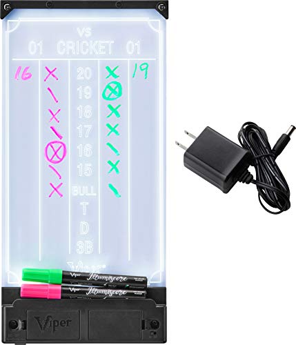 Viper Illumiscore See-Through Illuminated Back-Lit Dry Erase Dart Scoreboards - color: Black/Clear, style: With AC Adapter