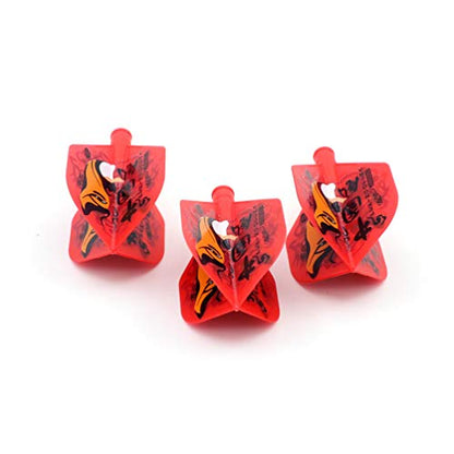 CUESOUL TERO AK4 Dart Flights Standard Shape,Peking Opera Design,Set of 3 pcs - color: Red