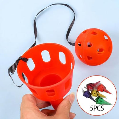 Colaxi 5Pcs Outdoor Tetherball Catch Game Set Lightweight Ball Catching Cup Catch Game for Camping School Children Yard