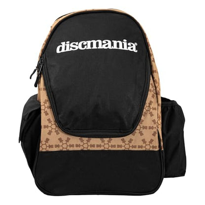 Discmania Fanatic Go Disc Golf Backpack | 18 Capacity + Top Pocket for 2 Putters | Lightweight, Durable Disc Golf Bag | Tall Side Pocket, Bottle Holder | Padded Straps & Water-Resistant Shell - color: Sand