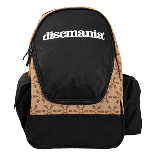 Discmania Fanatic Go Disc Golf Backpack | 18 Capacity + Top Pocket for 2 Putters | Lightweight, Durable Disc Golf Bag | Tall Side Pocket, Bottle Holder | Padded Straps & Water-Resistant Shell - color: Sand