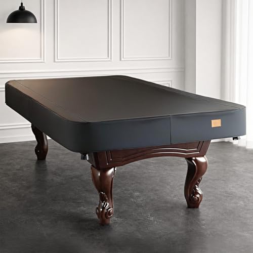 Heavy Duty Leatherette Billiard Pool Table Cover, Waterproof & Tearproof Covers for Pool Table 7/8/9FT Fitted (7 Feet/ Black) - color: Black Charcoal/Matte, size: 7FT-(92"LX 52"WX 8“H)