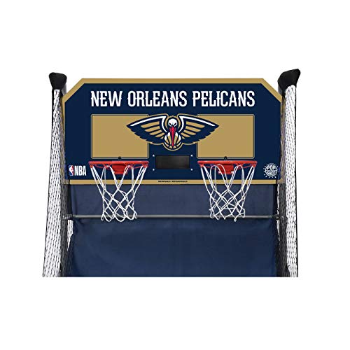 Pop-A-Shot - Home Dual Shot Arcade Basketball Game with NBA Graphics l Sensor Scoring l 16 Game Modes l 7 Balls l Foldable Storage l for All NBA Fans - style: New Orleans Pelicans