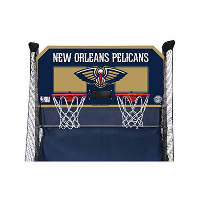 Pop-A-Shot - Home Dual Shot Arcade Basketball Game with NBA Graphics l Sensor Scoring l 16 Game Modes l 7 Balls l Foldable Storage l for All NBA Fans - style: New Orleans Pelicans