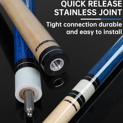 Pool Cues Set of 5/4/1, Pool Sticks for Adults 58 48 Inch 15 18 19 20 21oz Maple Wood Billiards Cue Sticks, for Professional Billiard Players Bars Home Hall Table Sport - color: 5 Sets (18 19 19 20 21oz)
