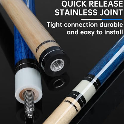 Pool Cues Set of 5/4/1, Pool Sticks for Adults 58 48 Inch 15 18 19 20 21oz Maple Wood Billiards Cue Sticks, for Professional Billiard Players Bars Home Hall Table Sport - color: 5 Sets (18 19 19 20 21oz)