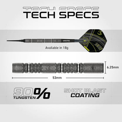 Winmau Darts - Michael Van Gerwen | Mike Maloney | Leonard Gates - Professional Players - Soft Tip Darts - Includes Dart Flights and Shafts - size: 18G