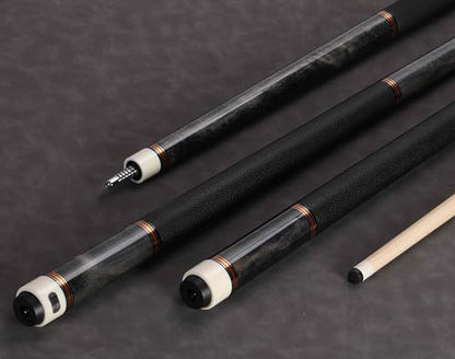 Pool Cue Stick Genuine Leather Cowhide Grip 58" 19 20oz 2 Piece with 12.5mm Tip,Canadian Maple Pro Billiard Cue,for Adults/Beginner/Pro Player. - color: Grey-20oz-Genuine Leather Grip-Only Cue