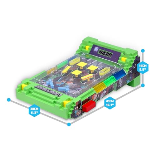 Minecraft: Arcade Pinball - Overworld - Lights & Sounds Tabletop Game, LED Scoreboard, Vibrating Bumpers, Gutter Detection, Licensed, Adults & Kids 6+