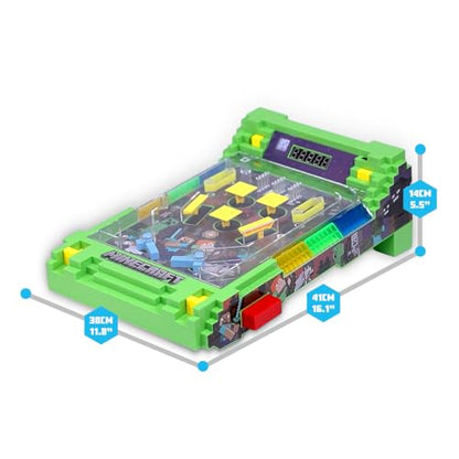 Minecraft: Arcade Pinball - Overworld - Lights & Sounds Tabletop Game, LED Scoreboard, Vibrating Bumpers, Gutter Detection, Licensed, Adults & Kids 6+