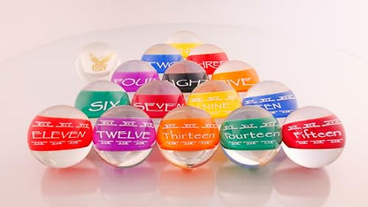 Clear Pool Billiards Balls Set by SRS - Full Set 2-1/4 in. Transparent w/White Print, 4.2oz, 2.25" Diam