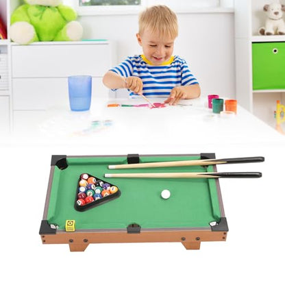 Billiards Game 51x31cm Portable Excellent Impact Resistance Large Space Pool Table 16 Billiard Balls 2 Sticks 1 Tripod Desktop Billiards for Parent Child Interaction Office