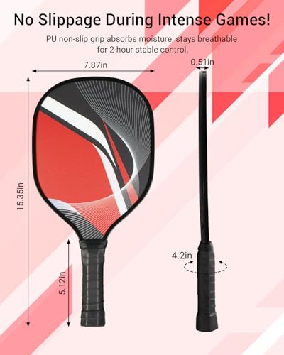 8 Pcs Pickleball Paddles Set of 8 with 2 Carry Bags | 9-Ply Poplar & Carbon Fiber Composite USAPA Approved Paddles | Ideal for Family, Club, Training & Gifts