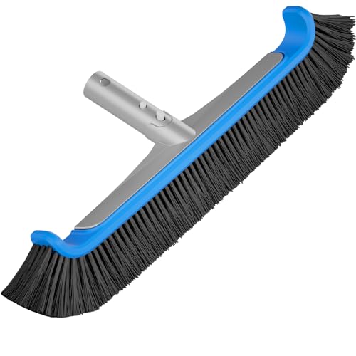 TidyMister Pool Brush 17.5'' Heavy Duty Swimming Pool Brushes for Cleaning Pool Walls & Tiles & Floors & Corners Scrub Brush Head Reinforced Aluminum Back - size: 18inch