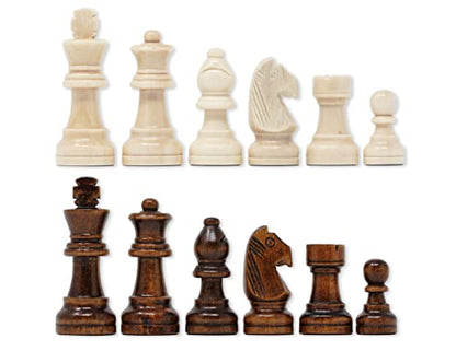 DA VINCI Staunton Wood Chess Pieces 32 Chessmen and Storage Bag (3 Inch King) - size: 3 Inch King