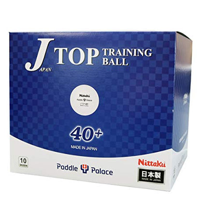 Nittaku J-Top Training Ball 40+ Bulk Pack (120 Table Tennis Balls) - style: White