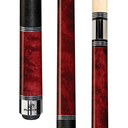 Players Classic Birds-Eye Maple with Triple Silver Rings Cue - color: Crimson Red, size: 20 Ounce
