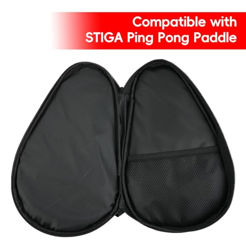 Ping Pong Paddle Cover Compatible with STIGA – Table Tennis Case for 2 Paddles & 7 Balls, Large Capacity Paddle Case with Separate Ball Pouch, Water-resistant & Shockproof Storage Bag