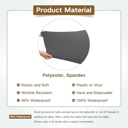 Square Fitted Table Cover Elastic Tablecloth Stretch Spandex Table Top Cover Table Topper Cap for Dining Kitchen Home Party Grey 34X34 Inch - color: Grey, size: 34" x 34" (Square)