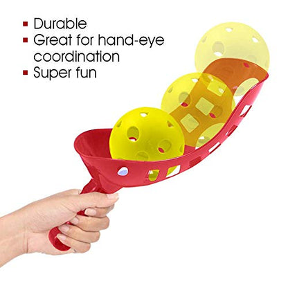 Gamie Scoop and Toss Game for Kids – Includes 2 Scoops and 2 Balls – Fun Outdoor Toys for Beach, Backyard, Camping, or Park – Great PE Equipment & Summer Activity for Boys, Girls & Families