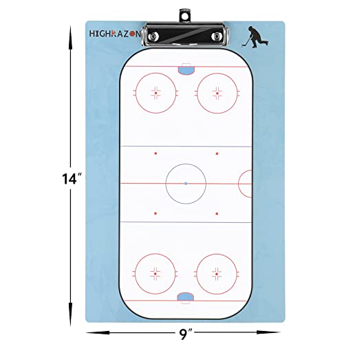 Dry Erase Hockey Coaches Clipboard, Hockey Lineup Board, Double-Sided Coaching Board with Marker