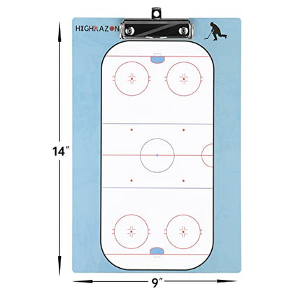 Dry Erase Hockey Coaches Clipboard, Hockey Lineup Board, Double-Sided Coaching Board with Marker