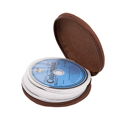 ELEZAY Small CD Case Round Felt 20 Capacity CDs Storage Wallet DVD Disc Holder,Brown - color: B-Brown