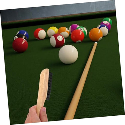 Pool Table Felt Cleaner with Gentle Bristles Solid Wood Handle Billiards Brush for Dust and Dirt Removal Practical Multi-use Billiard Table Accessory for Cushions and Rails