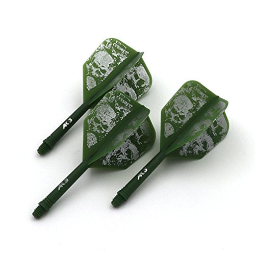 CUESOUL ROST Integrated Dart Flight and Shafts Meduim/Small/Large - color: Green Skull, size: Size M-28mm