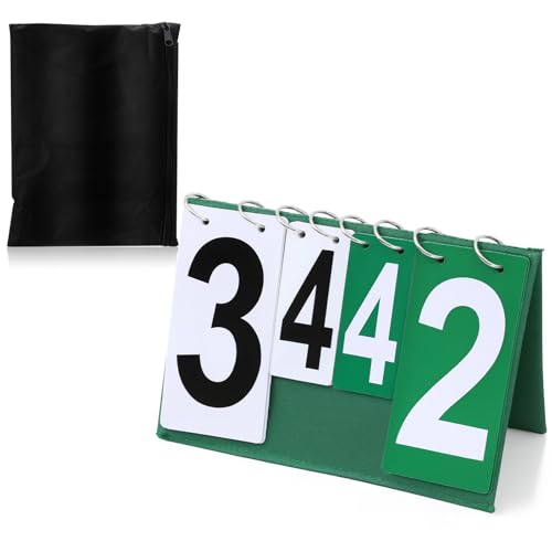 Over Net Tennis Score Keeper Flip Scoreboards Portable for Volleyball Basketball Coaching Tennis Outdoor - color: Green, size: Large Numbers 0-7, Small Numbers 0-5