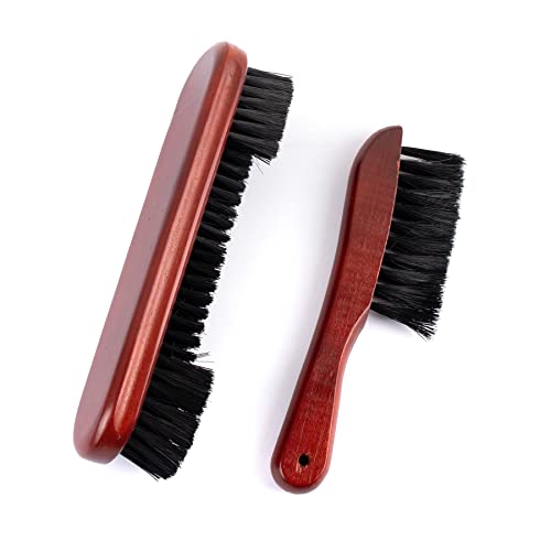 Framendino, Wooden Billiards Pool Table and Rail Brush Set Wood Billiard Cleaner Cleaning Tools Supplies (Red-Brown, 2 Pack) - color: Brown