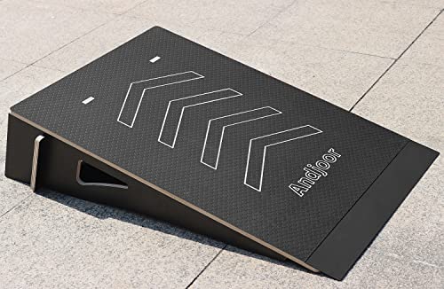 Kids Jumping Ramp for Skateboard, Bike, Scooter, BMX, RC Car and Dirt Bike, 34.37 in, Black - color: Black, size: L220