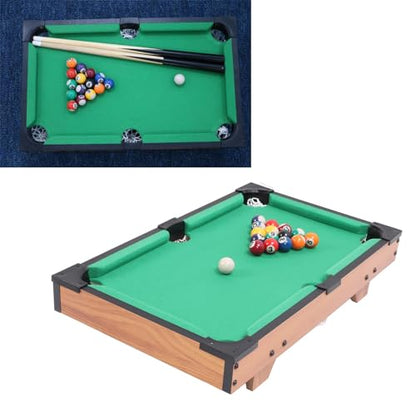 Mini Pool Table, Billiards Table for Kids, Tabletop Billiards Set with Sticks & Triangle Rack, for Kids and Family Fun