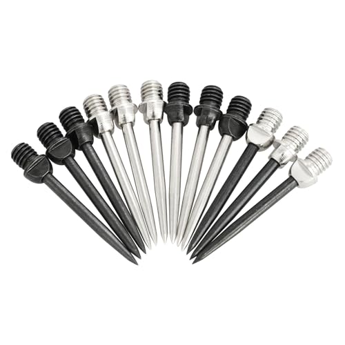 12PCS Steel Dart Tips LAT Head Replaceable Dart Steel Tip 2BA Thread Darts Needle Accessories for Soft Tip Become Metal Needle Tips Darts