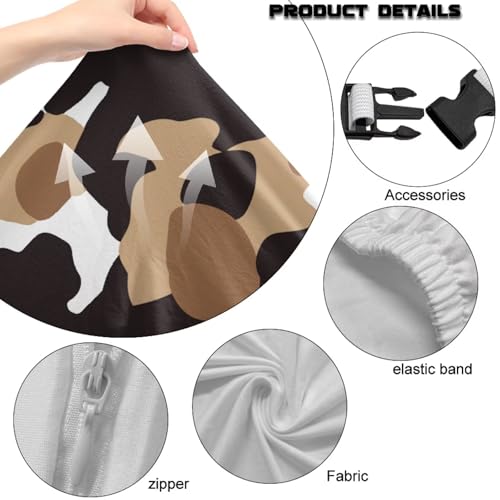 Brown Camouflage Pattern Set of 4 Gaming Chair Covers with Armrest Covers Anti-Slip Stain Resistant Gaming Chair Cover Set Stretch Computer Chair Seat Slipcovers - color: Brown Camouflage Pattern