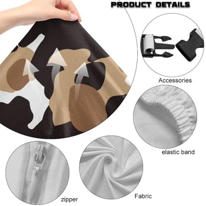 Brown Camouflage Pattern Set of 4 Gaming Chair Covers with Armrest Covers Anti-Slip Stain Resistant Gaming Chair Cover Set Stretch Computer Chair Seat Slipcovers - color: Brown Camouflage Pattern