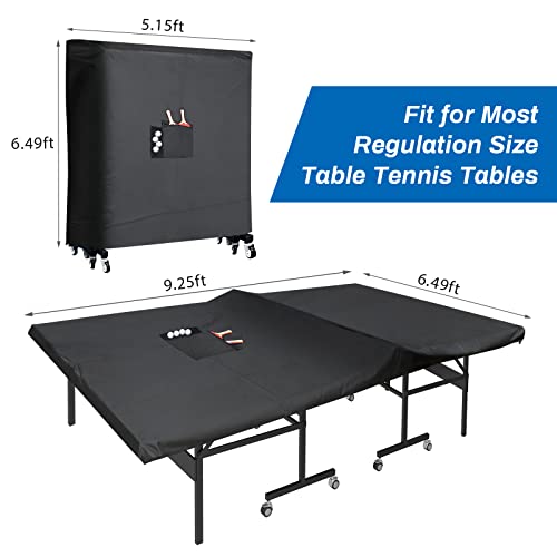 Coolrunner Ping Pong Table Cover - Waterproof Indoor & Outdoor, 420D Oxford Fabric for Folding & Flat Tables
